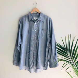 Jack Spade Striped Button Down Dress Shirt Blue